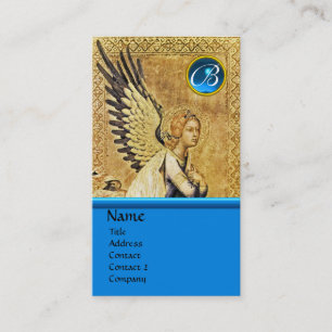 Carte De Visite ANNONCE ANGEL MONOGRAM, Blue Sapphire argent
