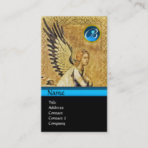 Carte De Visite ANNONCE ANGEL MONOGRAM, Blue Sapphire argent