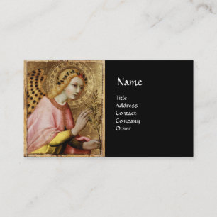 Carte De Visite ANNONCE ANGEL MONOGRAM, Rouge rubis or