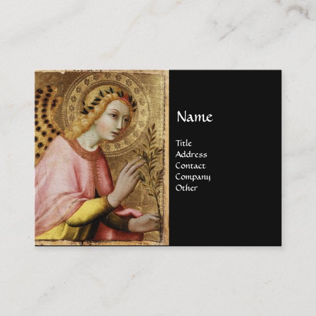 Carte De Visite ANNONCE ANGEL MONOGRAM, Ruby rouge (Devant)