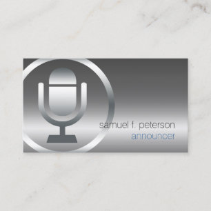 Carte De Visite Annonceur Chrome Microphone Icon Entertainment