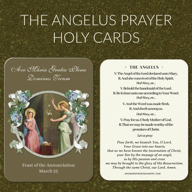 Carte De Visite Annonciation de la prière Angelus de la Sainte Car (THE FEAST OF THE ANNUNCIATION IS CELEBRATED MARCH 25TH! )