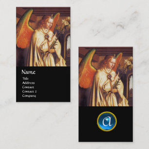 Carte De Visite ANNONCIATION MONOGRAMME D'ANGEL, pierre angulaire 