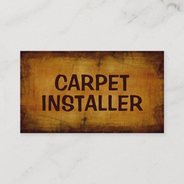 Carte de visite antique de l'installateur de tapis (Devant)