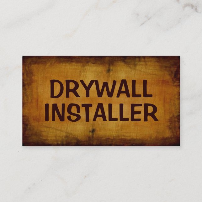 Carte de visite antique de l'installateur Drywall (Devant)