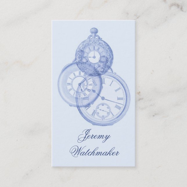Carte de visite antique de réparation de montre (Devant)