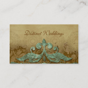 carte de visite Antique Verdigris Wedding planner