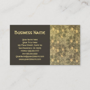 Carte De Visite Antique Victorien William Morris Feuilles de vigne