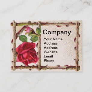 Carte De Visite Antique victorienne vintage ancienne rose rustique