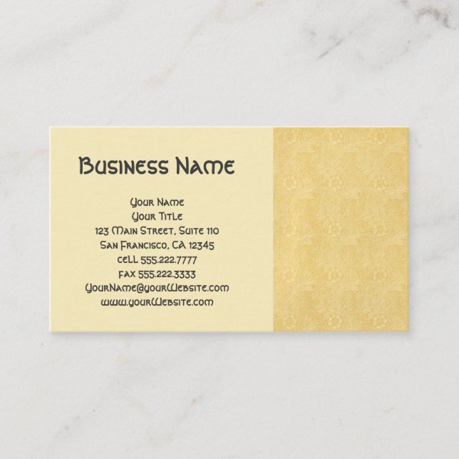 Carte De Visite Antique Victorienne William Morris Fleurs du Jardi (Devant)