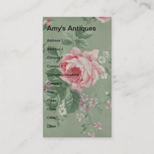 Carte De Visite Antiquités d'Amy, Vintage florale