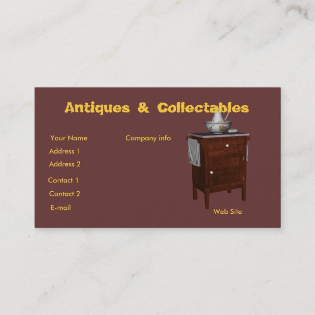 Carte De Visite Antiquités et objet de collection (Devant)
