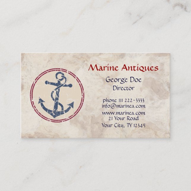 Carte De Visite Antiquités marines (Devant)