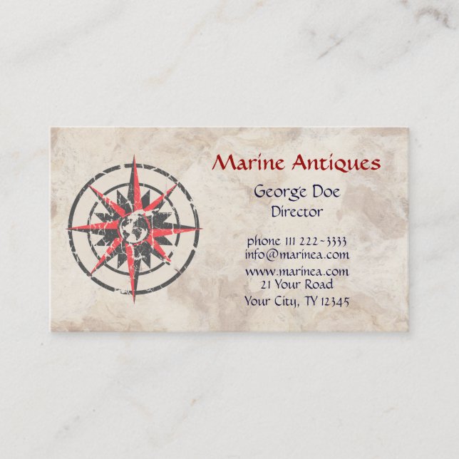 Carte De Visite Antiquités marines (Devant)