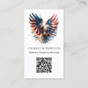Carte De Visite *~* AP16 Photo American Flag Bald Eagle QR