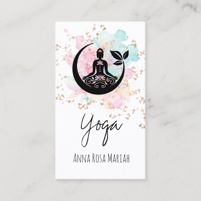 Carte De Visite *~* AP33 Botanique Yoga Rainbow Chakra Spirituel (Devant)