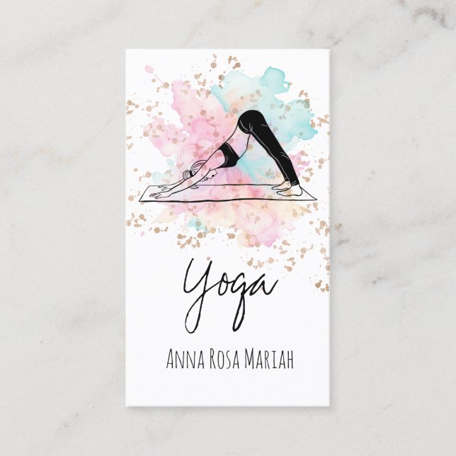 Carte De Visite *~* AP33 Yoga Rainbow Chakra Parties scintillant s (Devant)