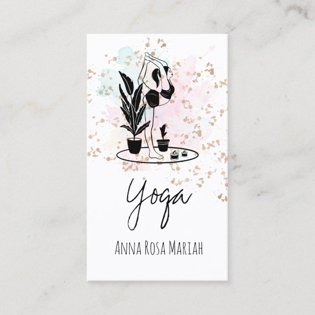 Carte De Visite *~* AP33 Yoga Rainbow Chakra Plantes spirituels (Devant)