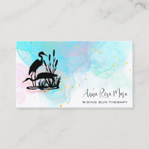Carte De Visite *~* AP46 QR Ethereal Beach Marsh Elegant Herons