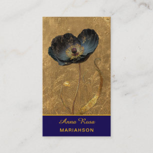 Carte De Visite *~* AP98 Élégante Fleur Or 27 Vintage QR