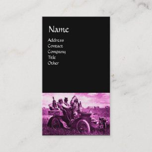 CARTE DE VISITE APACHES ET GERONIMO CONDUISANT UNE VOITURE À MOTEU