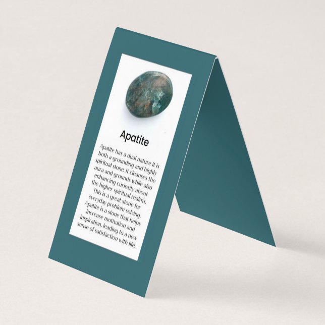 Carte De Visite Apatite Crystal Gemstone Signifie Joaillier (Dos)