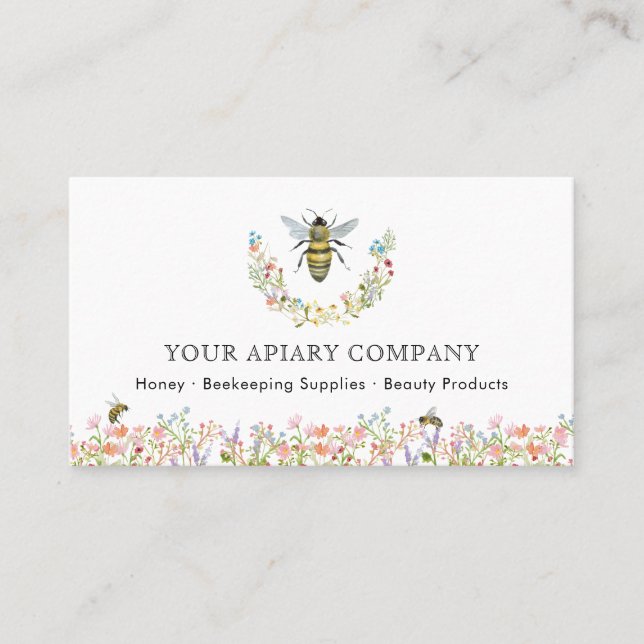 Carte De Visite Apière d'Abeille Florale (Devant)