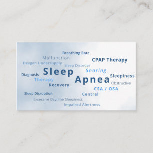 Carte De Visite Apnée de sommeil machine à poche thérapie CSA OSA