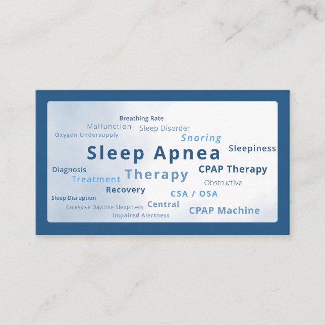 Carte De Visite Apnée de sommeil machine à poche thérapie CSA OSA (Devant)