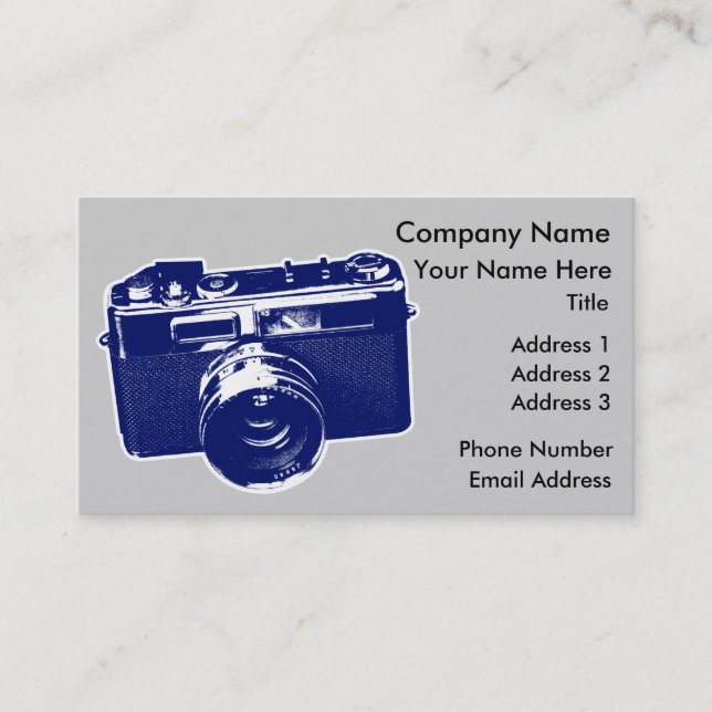 Carte De Visite Appareil-photo bleu d'art de bruit (Devant)