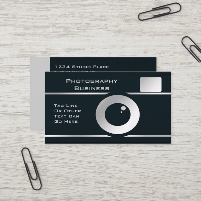 Carte De Visite Appareil-photo de photographe (Devant/Arrière en situation)
