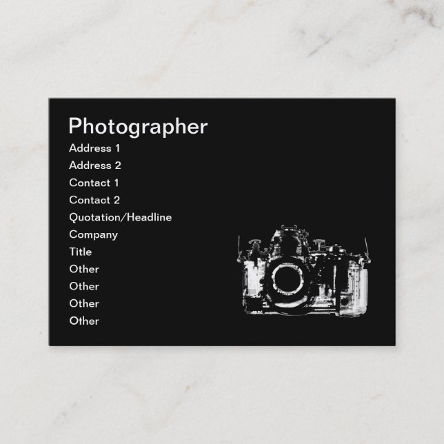 CARTE DE VISITE APPAREIL-PHOTO DE VISION DE RAYON X - NOIR ET (Devant)