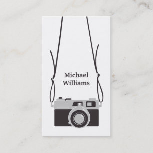 Carte De Visite Appareil photo élégant et photographe vertical à b