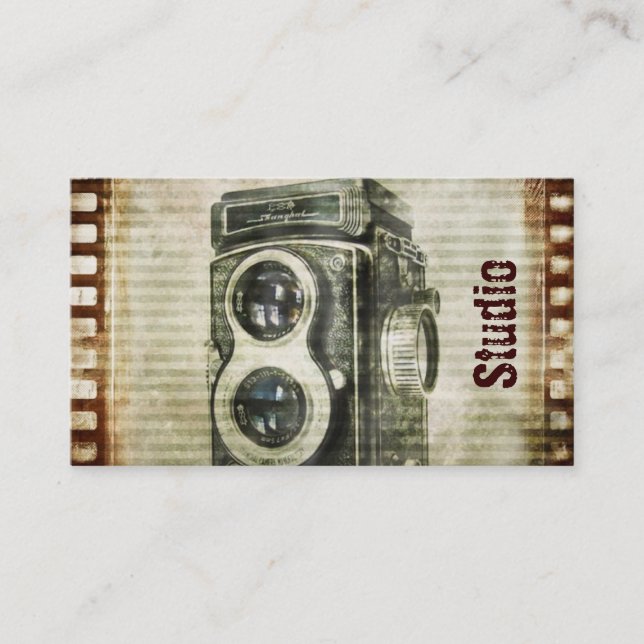 Carte De Visite Appareil-photo grunge de cru de photographie de (Devant)