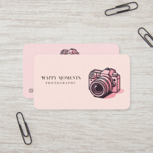 Carte De Visite Appareil photo numérique reflex tendance rose pers