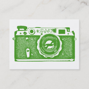 Carte De Visite Appareil-photo russe - vert d'avocat sur le blanc