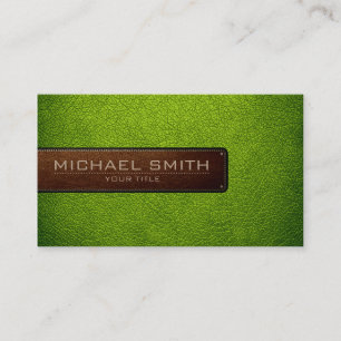Carte De Visite Apparence en cuir vert pomme professionnelle