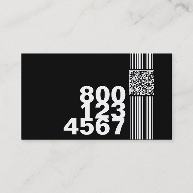 Carte De Visite appelant le code de qr (couleur personnalisable) (Devant)