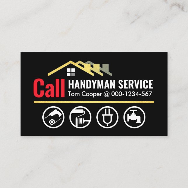 Carte De Visite Appeler les services Handyman à domicile (Devant)