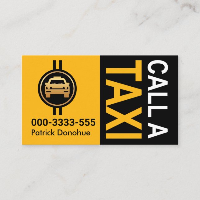 Carte De Visite APPELER UN pilote de taxi TAXI (Devant)