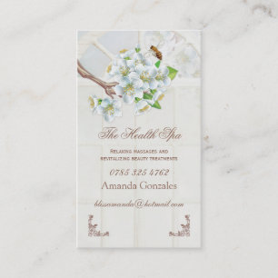 Carte De Visite Apple fleurissent et le spa de santé d'abeille