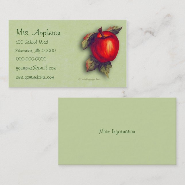 Carte De Visite Apple rouge (Devant / Derrière)