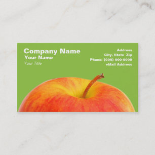 Carte De Visite Apple rouge sur l'arrière - plan vert