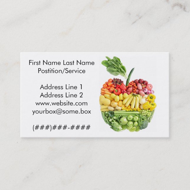 Carte De Visite Apple végétarien (Devant)