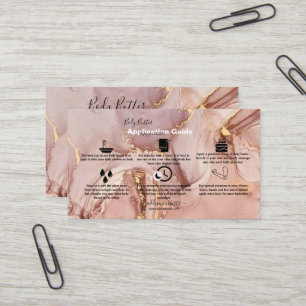 Carte De Visite Application Beurre du corps Aquarelle rose or Bu