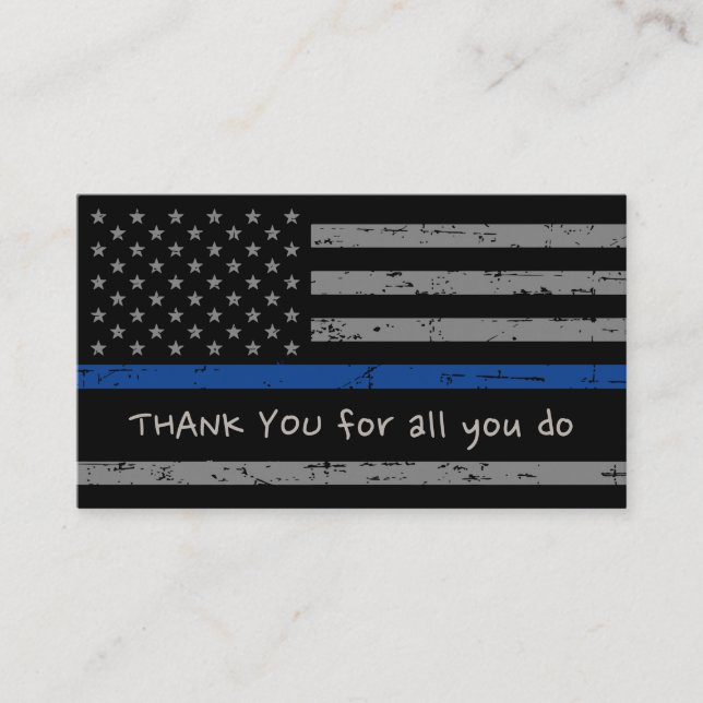 Carte De Visite Appréciation de la police Merci de l'application d (Devant)