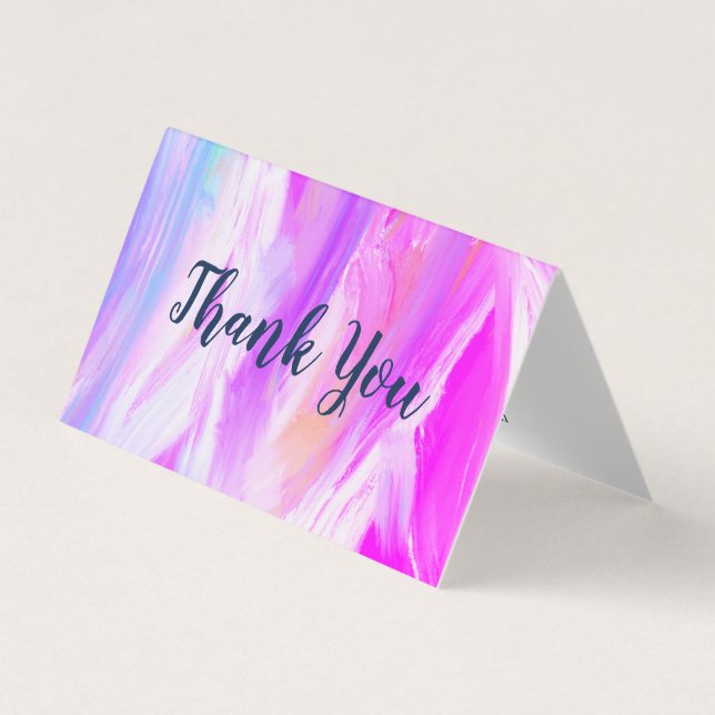 Carte De Visite Appréciation du client Merci Peinture à huile viol (Devant)