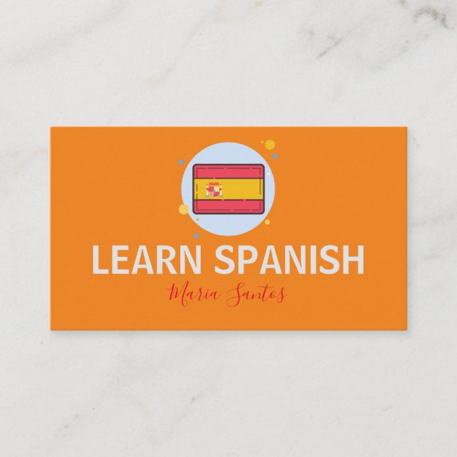Carte De Visite Apprendre l'espagnol Enseignant de langue étrangèr (Devant)
