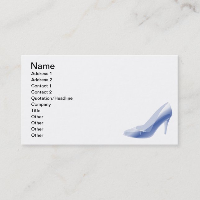 Carte De Visite Apprenez de la chaussure de Cendrillon (Devant)