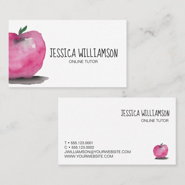 Carte De Visite Apprentie de Tuteur en ligne sur mesure Apple mode (Devant / Derrière)